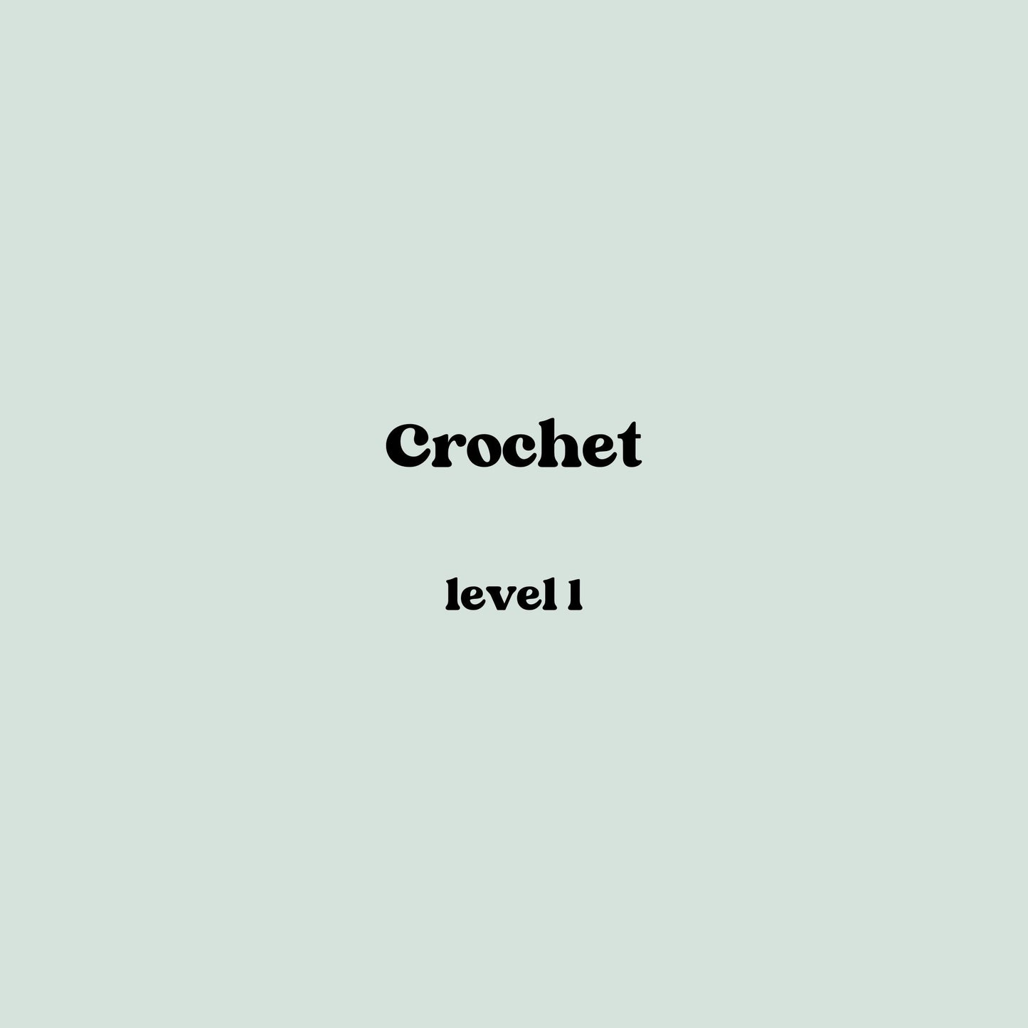 Crochet level 1 THUR