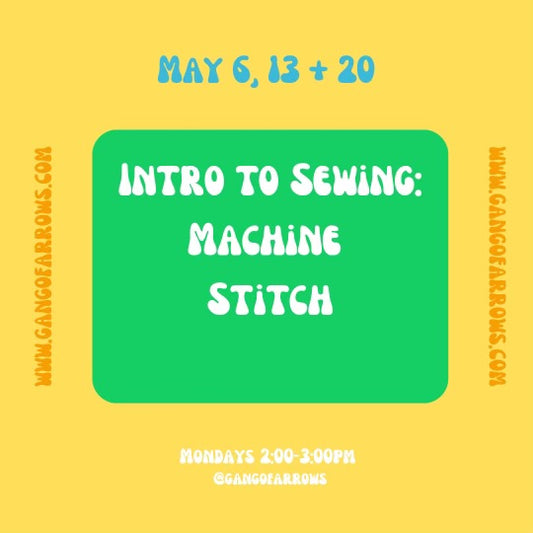 Intro to Machine Stitch Sewing:  MAY